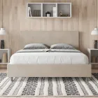 Cama de casal 160x200 cm com cabeceira em microfibra, fabricada na Itália - Pallone Viadurini