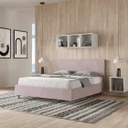 Cama de casal 160x200 cm com cabeceira em microfibra, fabricada na Itália - Pallone Viadurini
