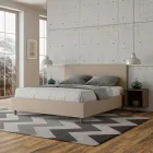 Cama de casal 160x200 cm com cabeceira em couro sintético, fabricada na Itália - Pallone Viadurini