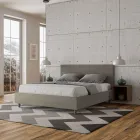 Cama de casal 160x200 cm com cabeceira em couro sintético, fabricada na Itália - Pallone Viadurini