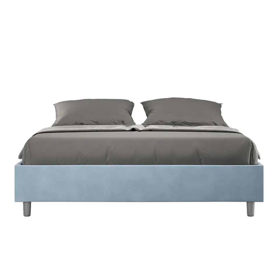 Cama de casal 160x200 cm revestida em microfibra, fabricada na Itália - Athlete Viadurini