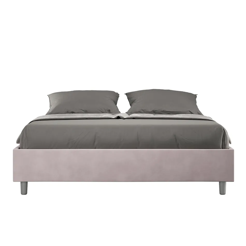 Cama de casal 160x200 cm revestida em microfibra, fabricada na Itália - Athlete Viadurini