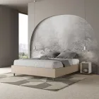 Cama de casal 160x200 cm estofada em couro sintético, fabricada na Itália - Athlete Viadurini