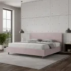 Cama de casal 180x200 cm com cabeceira em microfibra, fabricada na Itália - Pallone Viadurini