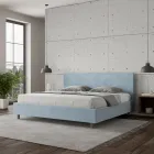 Cama de casal 180x200 cm com cabeceira em microfibra, fabricada na Itália - Pallone Viadurini
