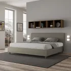 Cama de casal 180x200 cm com cabeceira em couro sintético, fabricada na Itália - Pallone Viadurini