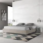 Cama de casal 180x200 cm revestida em microfibra, fabricada na Itália - Athlete Viadurini