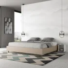 Cama de casal 180x200 cm estofada em couro sintético, fabricada na Itália - Athlete Viadurini