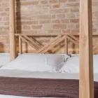 Cama de casal 180x200 com dossel em madeira maciça de teca - Tempera Viadurini