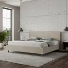 Cama de casal 190x200 cm com cabeceira em microfibra, fabricada na Itália - Pallone Viadurini