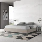 Cama de casal 200x200 cm revestida em microfibra, fabricada na Itália - Athlete Viadurini