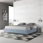 Cama de casal 200x200 cm revestida em microfibra, fabricada na Itália - Athlete Viadurini