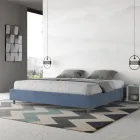 Cama de casal 200x200 cm revestida em microfibra, fabricada na Itália - Athlete Viadurini