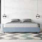 Cama de casal 200x200 cm revestida em microfibra, fabricada na Itália - Athlete Viadurini