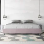 Cama de casal 200x200 cm revestida em microfibra, fabricada na Itália - Athlete Viadurini