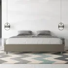Cama de casal 200x200 cm estofada em couro sintético, fabricada na Itália - Athlete Viadurini