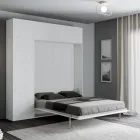 Cama de casal dobrável vertical com armário de parede e coluna - Magicompare Viadurini