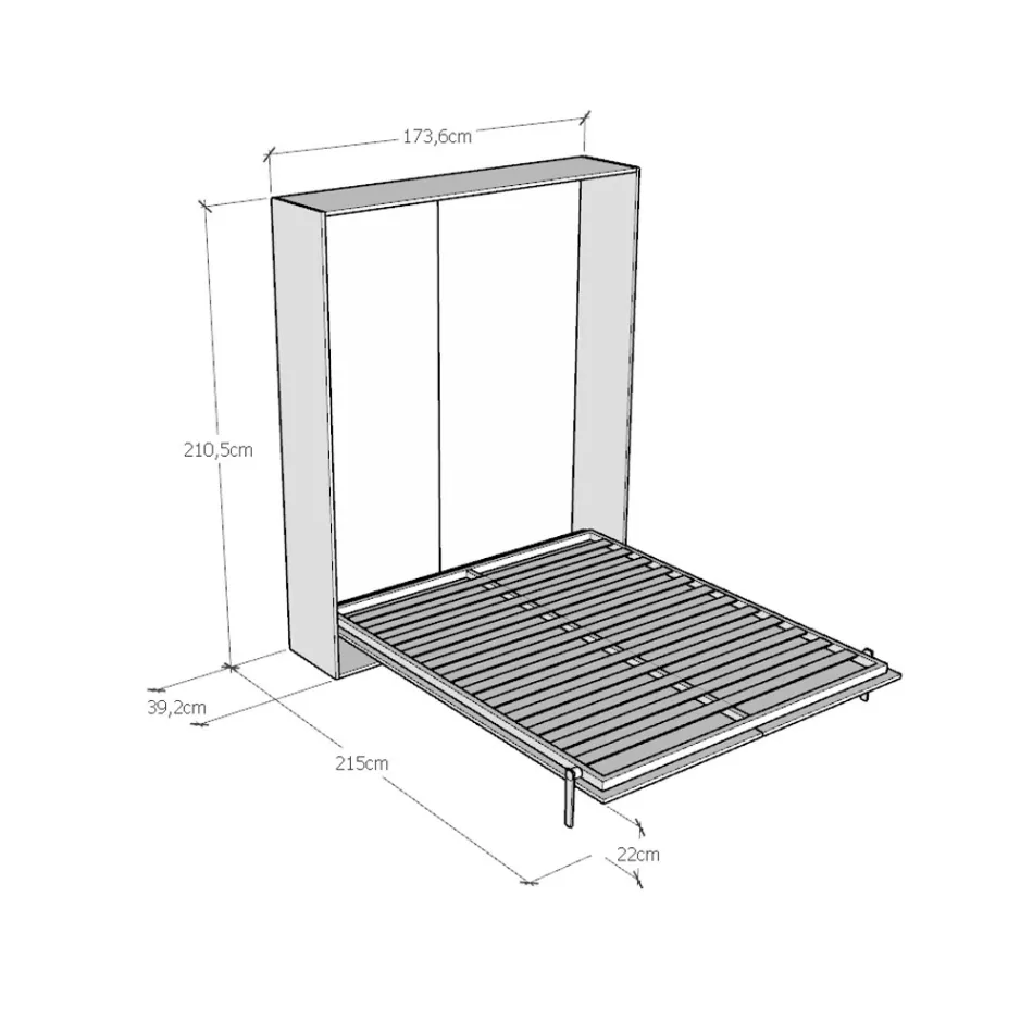 Cama de casal dobrável vertical em diferentes acabamentos - Magicompare Viadurini