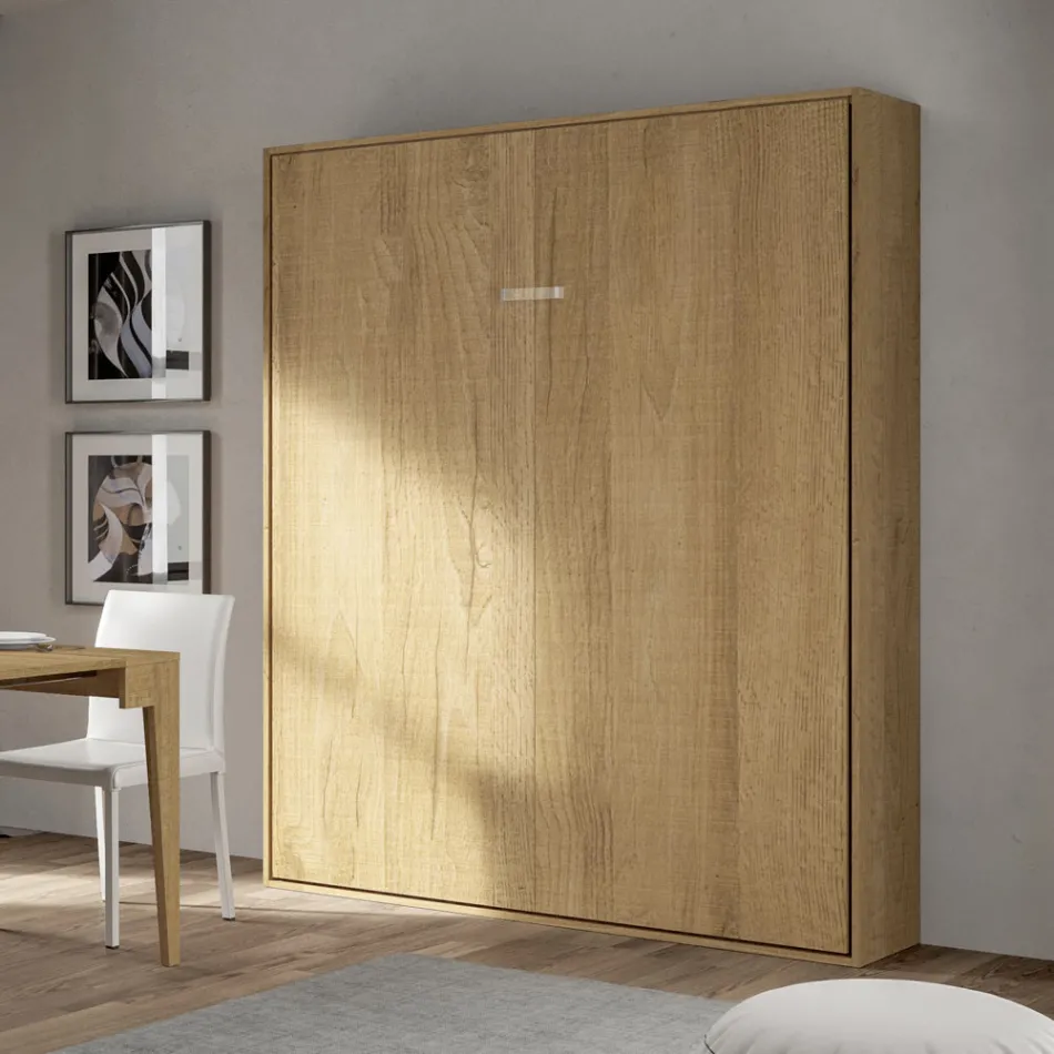 Cama de casal dobrável vertical em diferentes acabamentos - Magicompare Viadurini