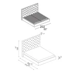 Cama de casal Capitonné com armazenamento opcional Fabricado na Itália - Sciocco Viadurini