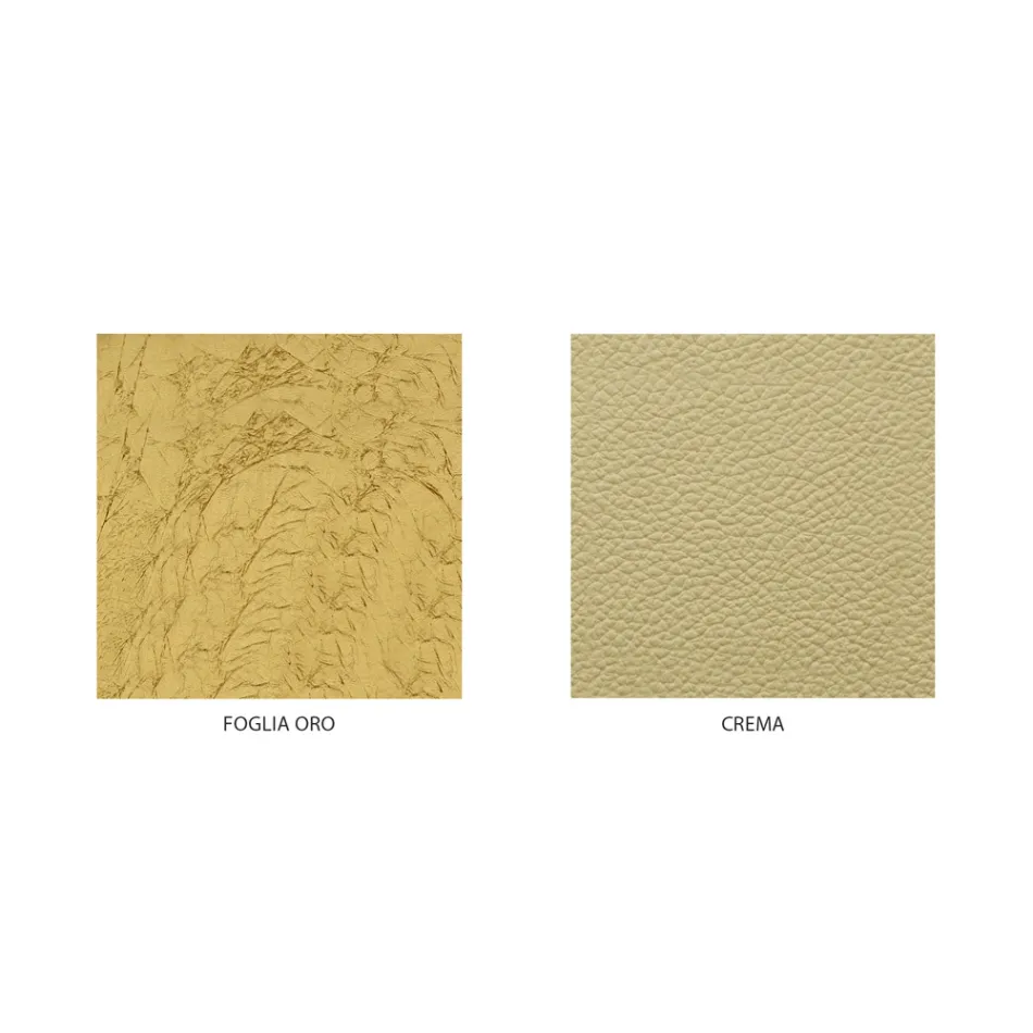 Cama de Casal Clássica e Sumptuosa em Ferro e Couro Made in Italy - Laki Viadurini