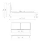 Cama de casal com caixa de arrumação Made in Italy - Ernesta Viadurini