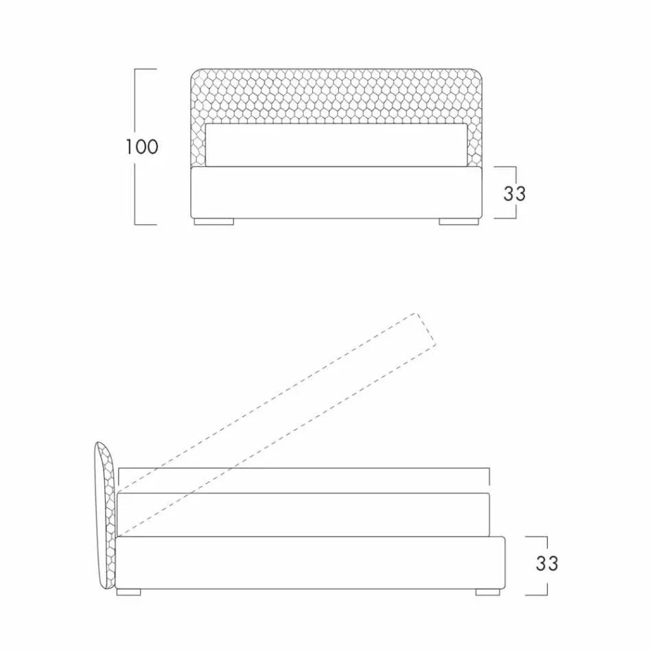 Cama de casal com caixa estofada em tecido Corolle by Bolzan Viadurini