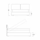 Cama de casal com armazenamento, design contemporâneo Iorca Bolzan Viadurini