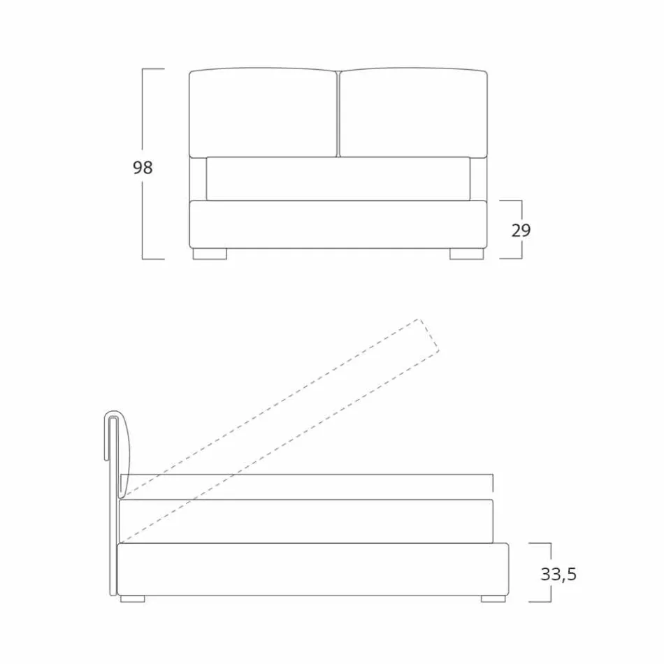 Cama de casal com armazenamento, design contemporâneo Iorca Bolzan Viadurini
