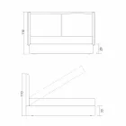 Cama de casal com armazenamento, design moderno, Kate by Bolzan Viadurini