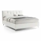 Cama de Casal com Recipiente Acolchoado em Couro Artificial Made in Italy - Máscara Viadurini