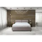 Cama de casal com armazenamento opcional e pés fabricados na Itália - Birba Viadurini