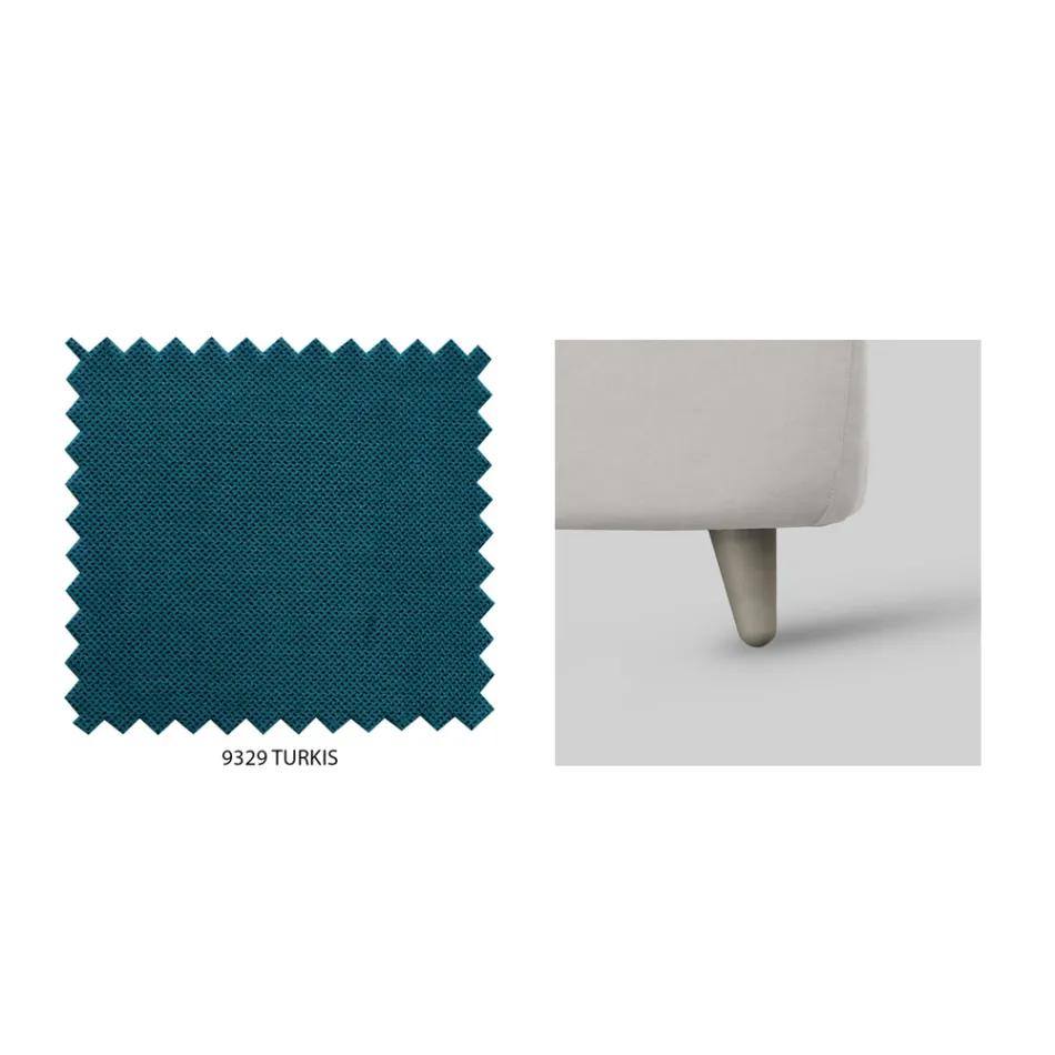 Cama de casal com armazenamento opcional e pés fabricados na Itália - Birba Viadurini