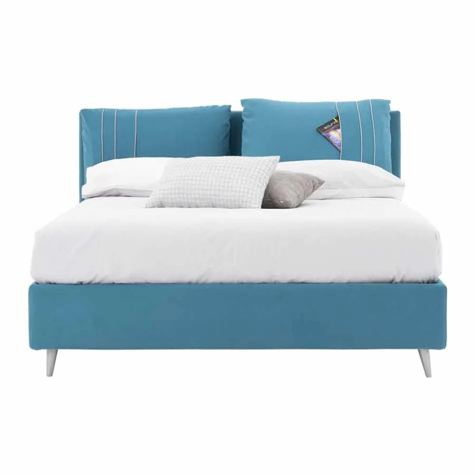 Cama de Casal com Container Coberto em Tecido Made in Italy - Renato Viadurini