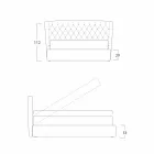 Cama de casal com recipiente coberto em tecido Selene Bolzan Viadurini