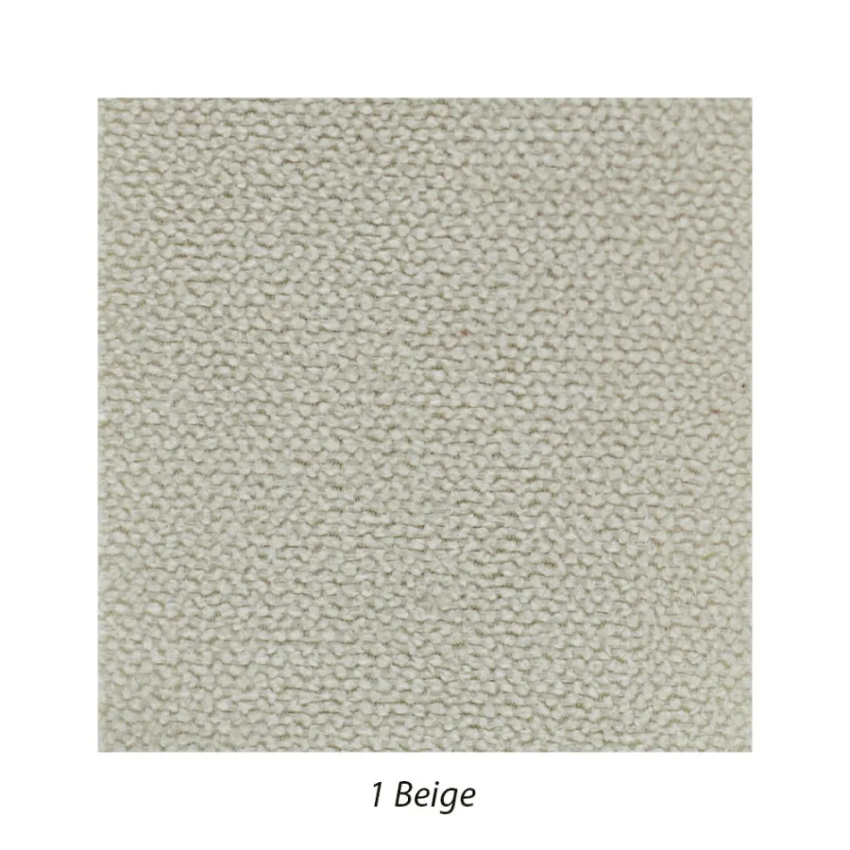 Cama de casal com estrado estofado em tecido Made in Italy - Rolly Viadurini