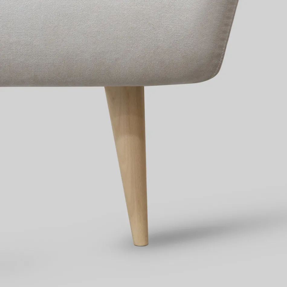 Cama de casal com estrado estofado em tecido Made in Italy - Rolly Viadurini