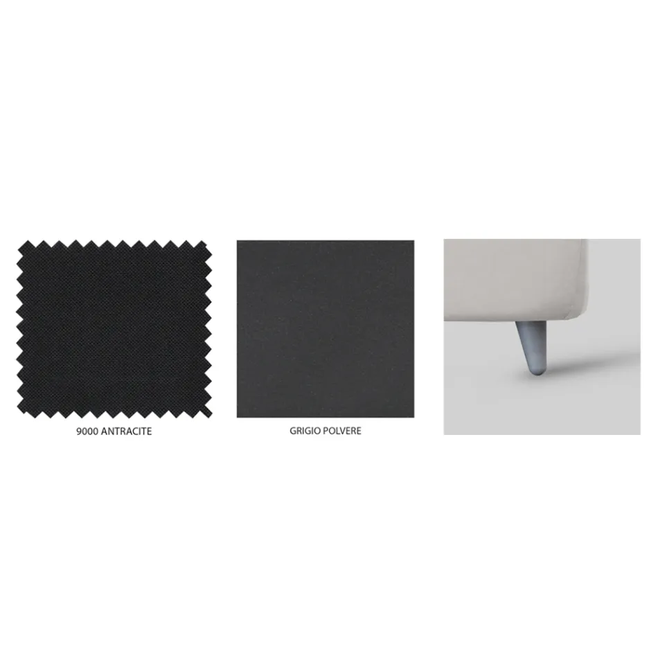 Cama de casal com estrutura acolchoada Made in Italy - Shadow Viadurini