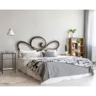 Cama de casal com estrutura de ferro Made in Italy - Shadow Viadurini