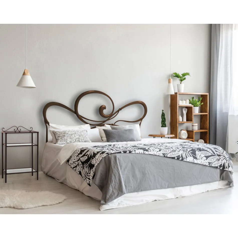 Cama de casal com estrutura de ferro Made in Italy - Shadow Viadurini