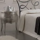 Cama de casal com travesseiros, colchão e 2 mesas de cabeceira Fabricado na Itália - Natural Viadurini