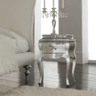 Cama de casal com travesseiros, colchão e 2 mesas de cabeceira Fabricado na Itália - Natural Viadurini