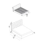 Cama de casal com estofamento capitonné e pés de madeira - Briosco Viadurini