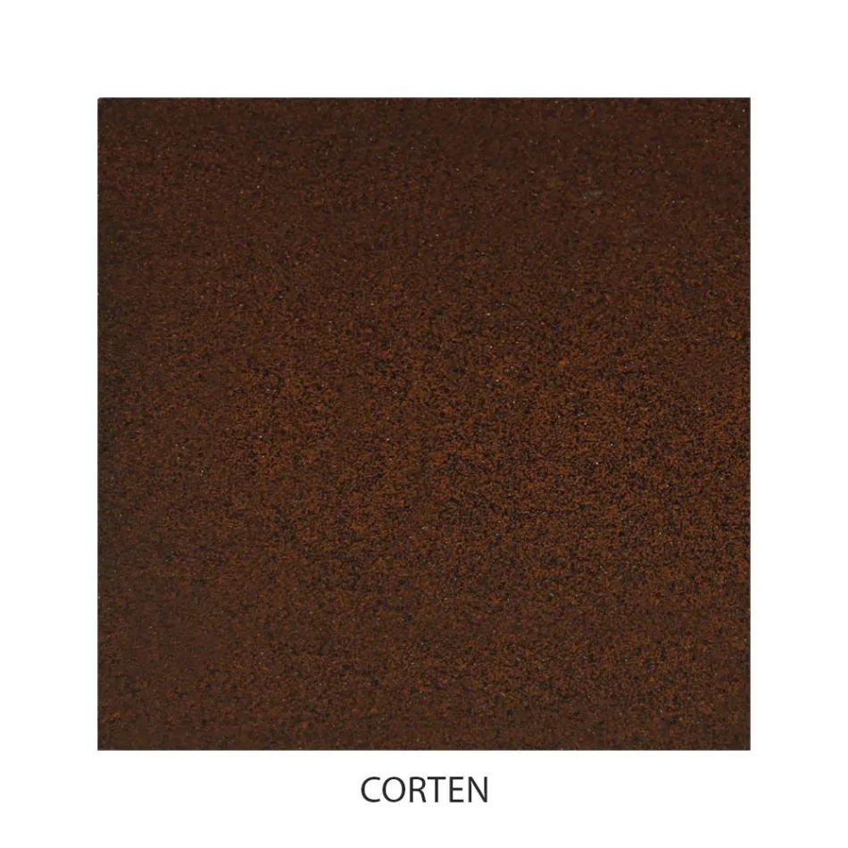 Cama de casal com estribo em Corten coordenado - Peter Viadurini