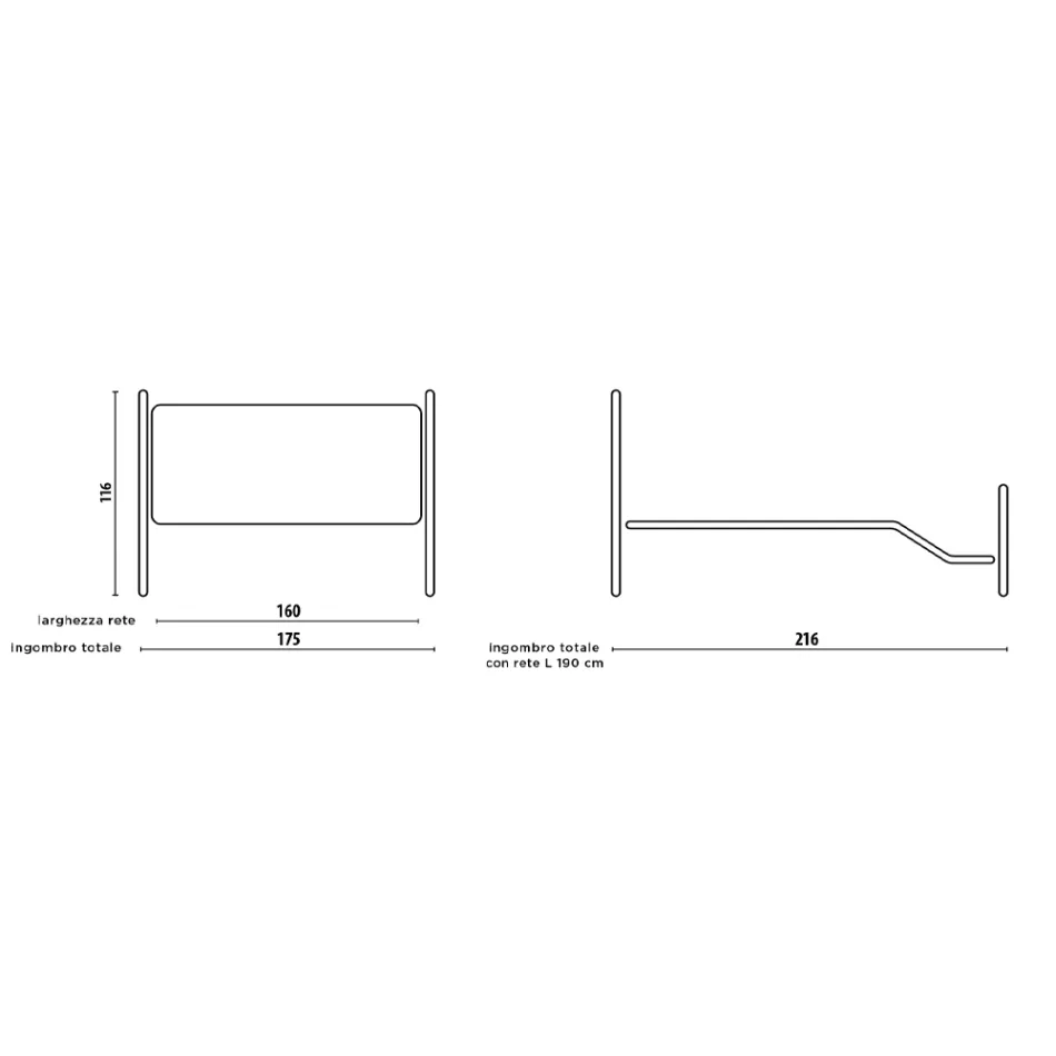Cama de casal com estribo em diversos acabamentos Made in Italy - Acabamento Viadurini