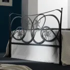 Cama de casal com estribo em diversos acabamentos Made in Italy - Natural Viadurini