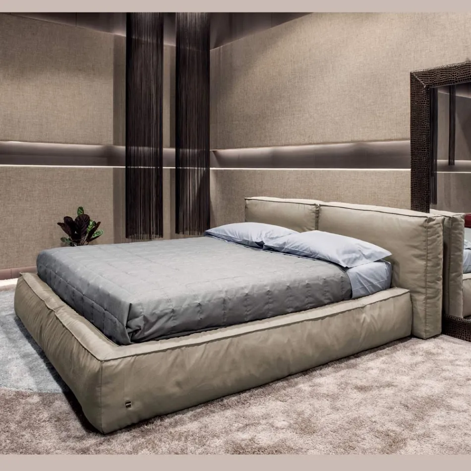 Cama de casal com estrado opcional e módulo de arrumação Made in Italy - Ribelle Viadurini
