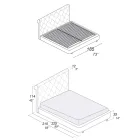 Cama de Casal com Estrutura de Madeira Revestida em Poliuretano - Virada Viadurini