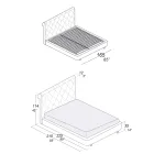 Cama de Casal com Estrutura de Madeira Revestida em Poliuretano - Virada Viadurini