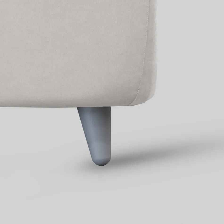 Cama de casal com cabeceira e pés acolchoados Fabricado na Itália - Aaron Viadurini